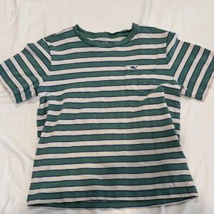 Vineyard Vines Green and White Striped Tee